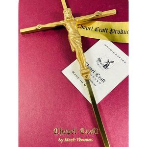 10" Brass Chapel Craft Jesus Christ Cross & Crucifix by Mark Thomas CC2526-BB-10